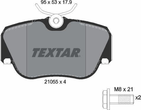 Textar 89010100 - Комплект гальм, дисковий гальмівний механізм autocars.com.ua