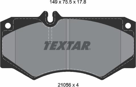 Textar 2105601 - Гальмівні колодки, дискові гальма autocars.com.ua