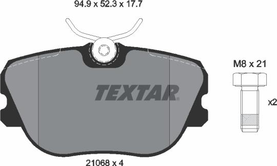 Textar 2106804 - Гальмівні колодки, дискові гальма autocars.com.ua