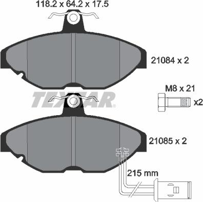 Textar 2108401 - Гальмівні колодки, дискові гальма autocars.com.ua