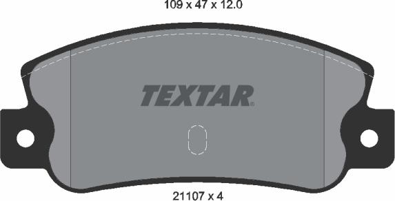 Textar 2110701 - Гальмівні колодки, дискові гальма autocars.com.ua