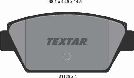 Textar 2112503 - Гальмівні колодки, дискові гальма autocars.com.ua