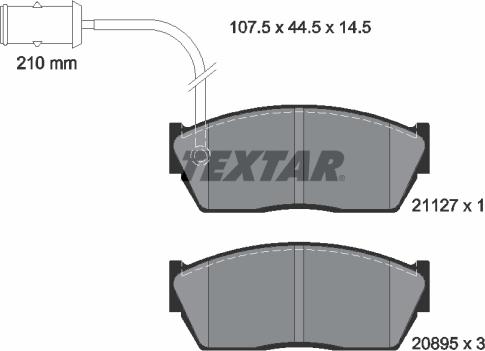 Textar 2112701 - Гальмівні колодки, дискові гальма autocars.com.ua