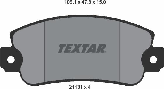 Textar 2113102 - Гальмівні колодки, дискові гальма autocars.com.ua