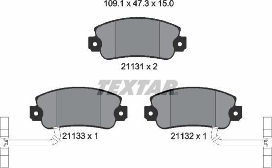 Textar 2113103 - Тормозные колодки, дисковые, комплект autodnr.net