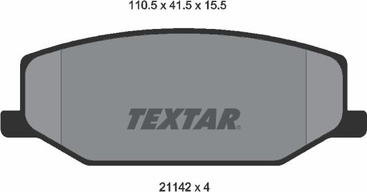 Textar 2114202 - Гальмівні колодки, дискові гальма autocars.com.ua