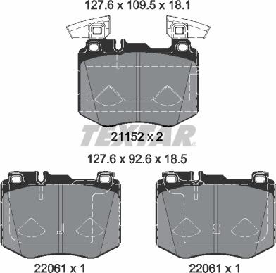 Textar 2115203 - Гальмівні колодки, дискові гальма autocars.com.ua