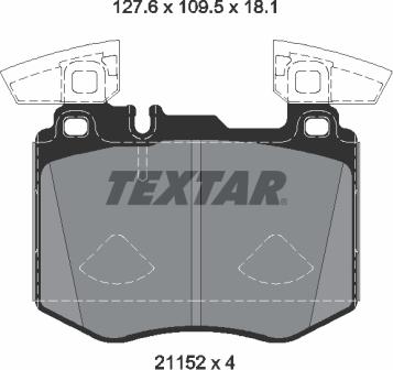 Textar 2115205 - Тормозные колодки, дисковые, комплект avtokuzovplus.com.ua