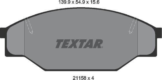 Textar 2115801 - Тормозные колодки, дисковые, комплект autodnr.net