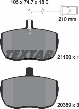 Textar 2116002 - Гальмівні колодки, дискові гальма autocars.com.ua