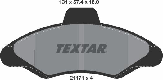 Textar 2117105 - Гальмівні колодки, дискові гальма autocars.com.ua