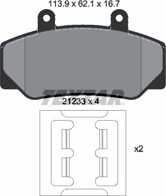 Textar 2123302 - Тормозные колодки, дисковые, комплект autodnr.net