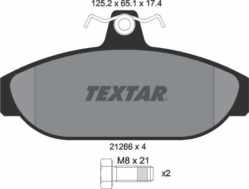 Textar 2126601 - Гальмівні колодки, дискові гальма autocars.com.ua