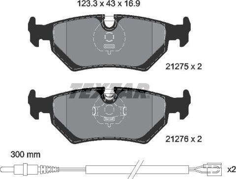 Textar 2127501 - Тормозные колодки, дисковые, комплект autodnr.net