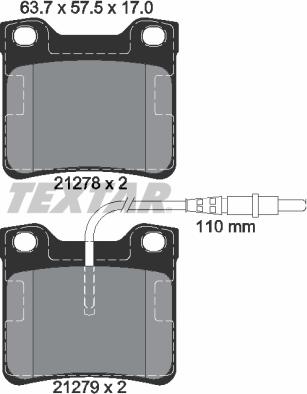 Textar 2127801 - Гальмівні колодки, дискові гальма autocars.com.ua