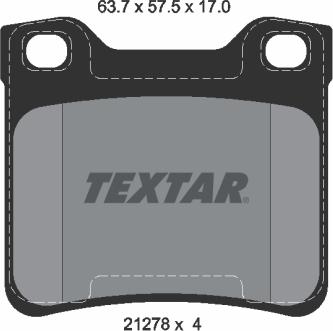 Textar 89002200 - Комплект гальм, дисковий гальмівний механізм autocars.com.ua