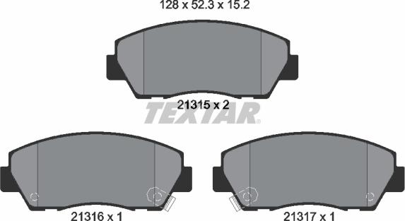 Textar 2131501 - Гальмівні колодки, дискові гальма autocars.com.ua