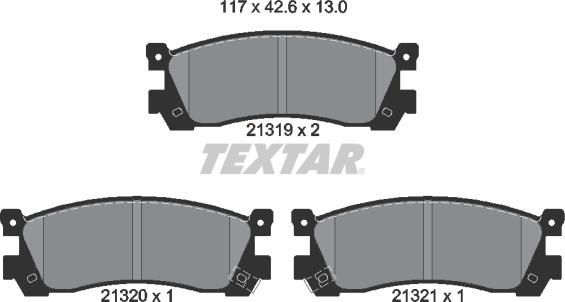 Textar 2131901 - Гальмівні колодки, дискові гальма autocars.com.ua