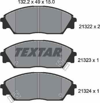 Textar 2132201 - Гальмівні колодки, дискові гальма autocars.com.ua