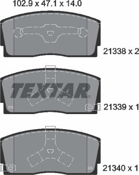 Textar 2133801 - Гальмівні колодки, дискові гальма autocars.com.ua