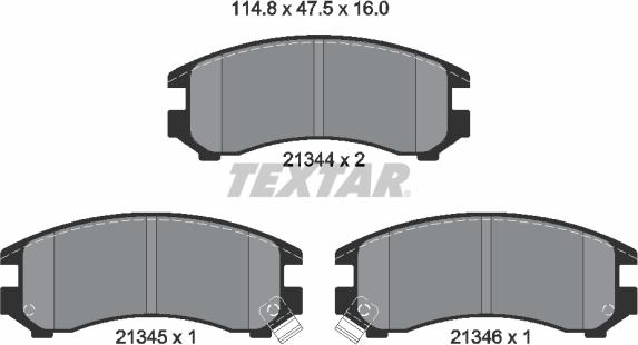 Textar 2134401 - Гальмівні колодки, дискові гальма autocars.com.ua