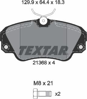 Textar 2136801 - Гальмівні колодки, дискові гальма autocars.com.ua