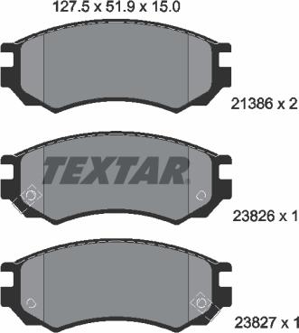 Textar 2138604 - Гальмівні колодки, дискові гальма autocars.com.ua