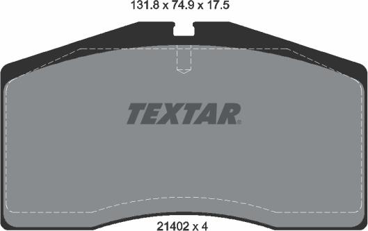 Textar 2140201 - Гальмівні колодки, дискові гальма autocars.com.ua