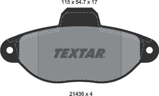 Textar 2143602 - Гальмівні колодки, дискові гальма autocars.com.ua