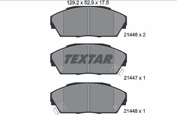 Textar 2144601 - Гальмівні колодки, дискові гальма autocars.com.ua