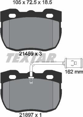 Textar 2145902 - Гальмівні колодки, дискові гальма autocars.com.ua