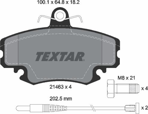 Textar 2146304 - Гальмівні колодки, дискові гальма autocars.com.ua