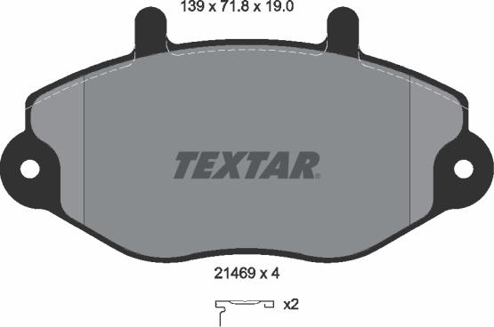 Textar 2146902 - Тормозные колодки, дисковые, комплект avtokuzovplus.com.ua