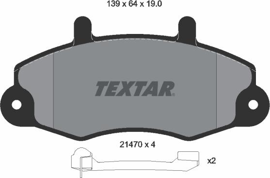 Textar 2147002 - Гальмівні колодки, дискові гальма autocars.com.ua