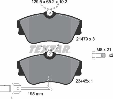 Textar 2147903 - Гальмівні колодки, дискові гальма autocars.com.ua