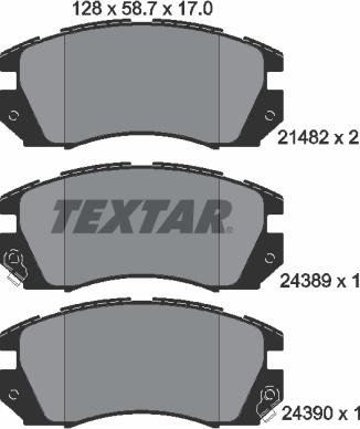 Textar 2148202 - Тормозные колодки, дисковые, комплект avtokuzovplus.com.ua