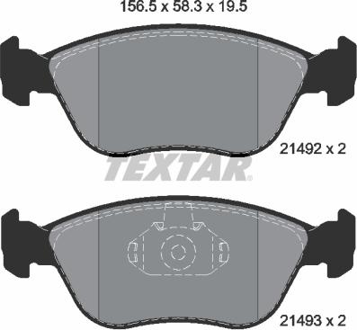 Textar 2149201 - Гальмівні колодки, дискові гальма autocars.com.ua