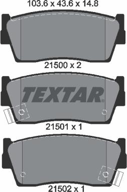 Textar 2150001 - Тормозные колодки, дисковые, комплект autodnr.net