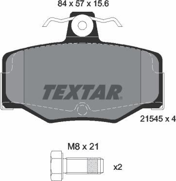Textar 2154501 - Гальмівні колодки, дискові гальма autocars.com.ua