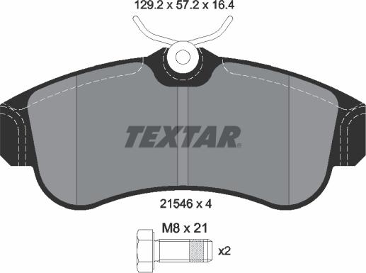 Textar 2154601 - Тормозные колодки, дисковые, комплект autodnr.net
