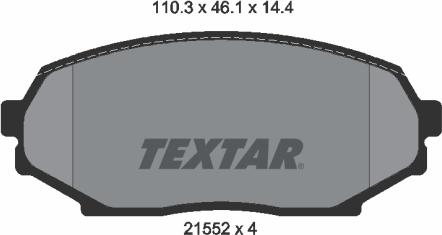 Textar 2155202 - Гальмівні колодки, дискові гальма autocars.com.ua