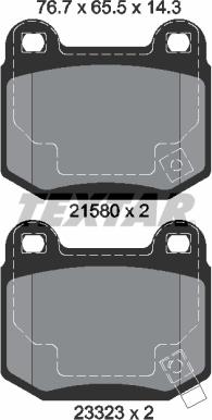 Textar 2158001 - Гальмівні колодки, дискові гальма autocars.com.ua