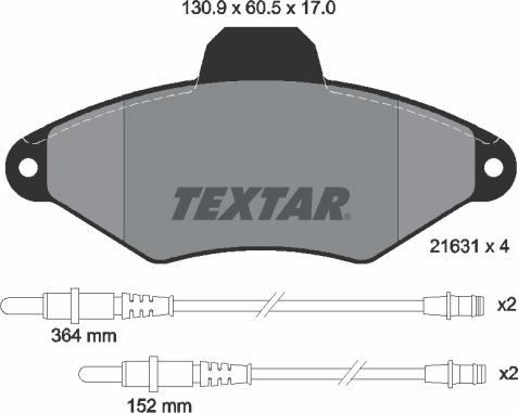 Textar 2163102 - Тормозные колодки, дисковые, комплект autodnr.net