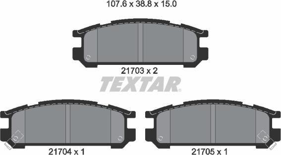 Textar 2170301 - Тормозные колодки, дисковые, комплект avtokuzovplus.com.ua