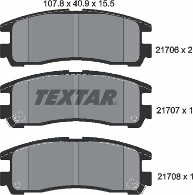 Textar 2170602 - Гальмівні колодки, дискові гальма autocars.com.ua