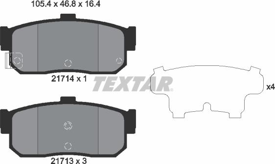 Textar 2171401 - Гальмівні колодки, дискові гальма autocars.com.ua