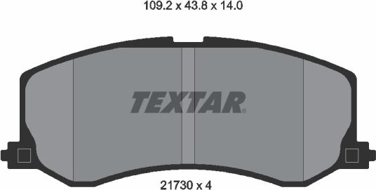 Textar 2173001 - Гальмівні колодки, дискові гальма autocars.com.ua