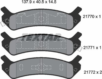 Textar 2177001 - Гальмівні колодки, дискові гальма autocars.com.ua