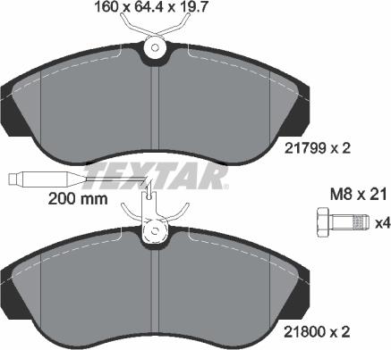 Textar 2179901 - Тормозные колодки, дисковые, комплект avtokuzovplus.com.ua