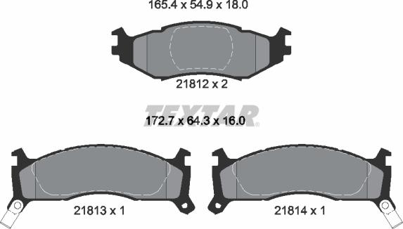 Textar 2181201 - Тормозные колодки, дисковые, комплект avtokuzovplus.com.ua